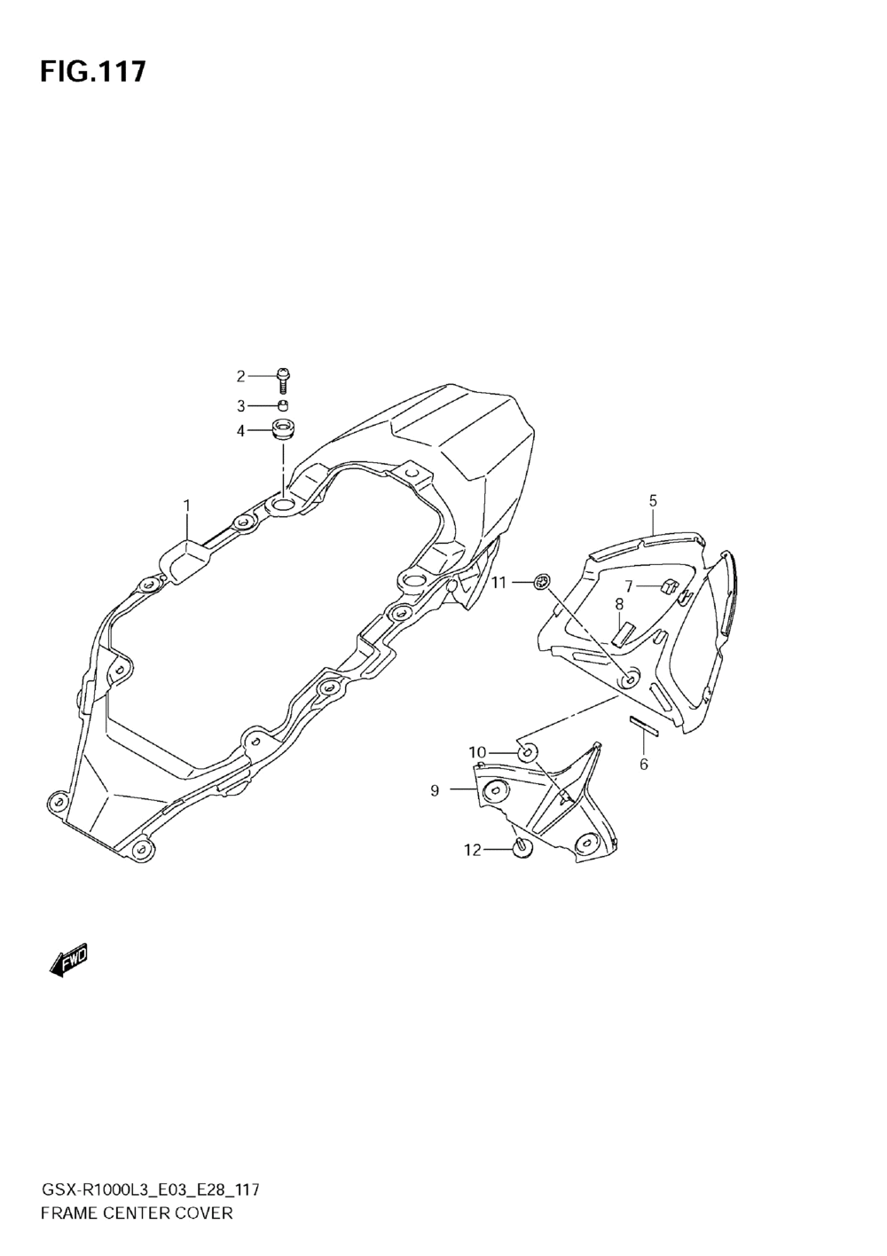 Frame center cover (gsx-r1000zl3 e03)