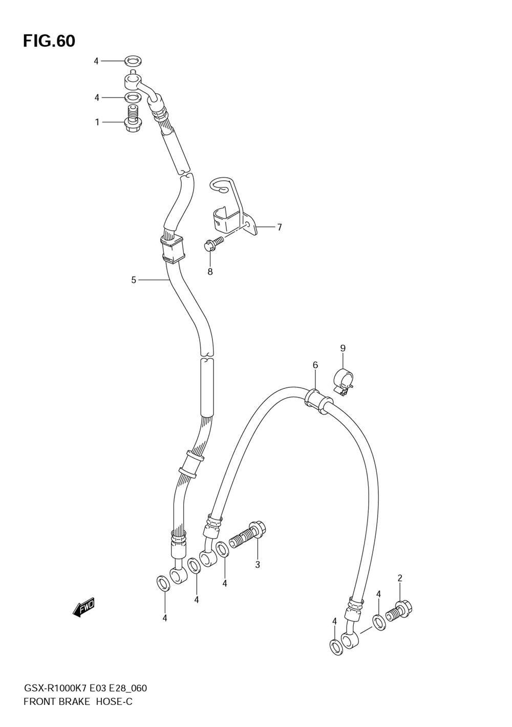 Front brake hose