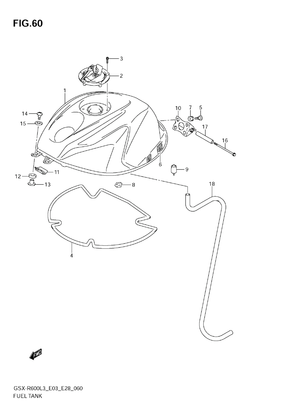 Fuel tank (gsx-r600l3 e33)