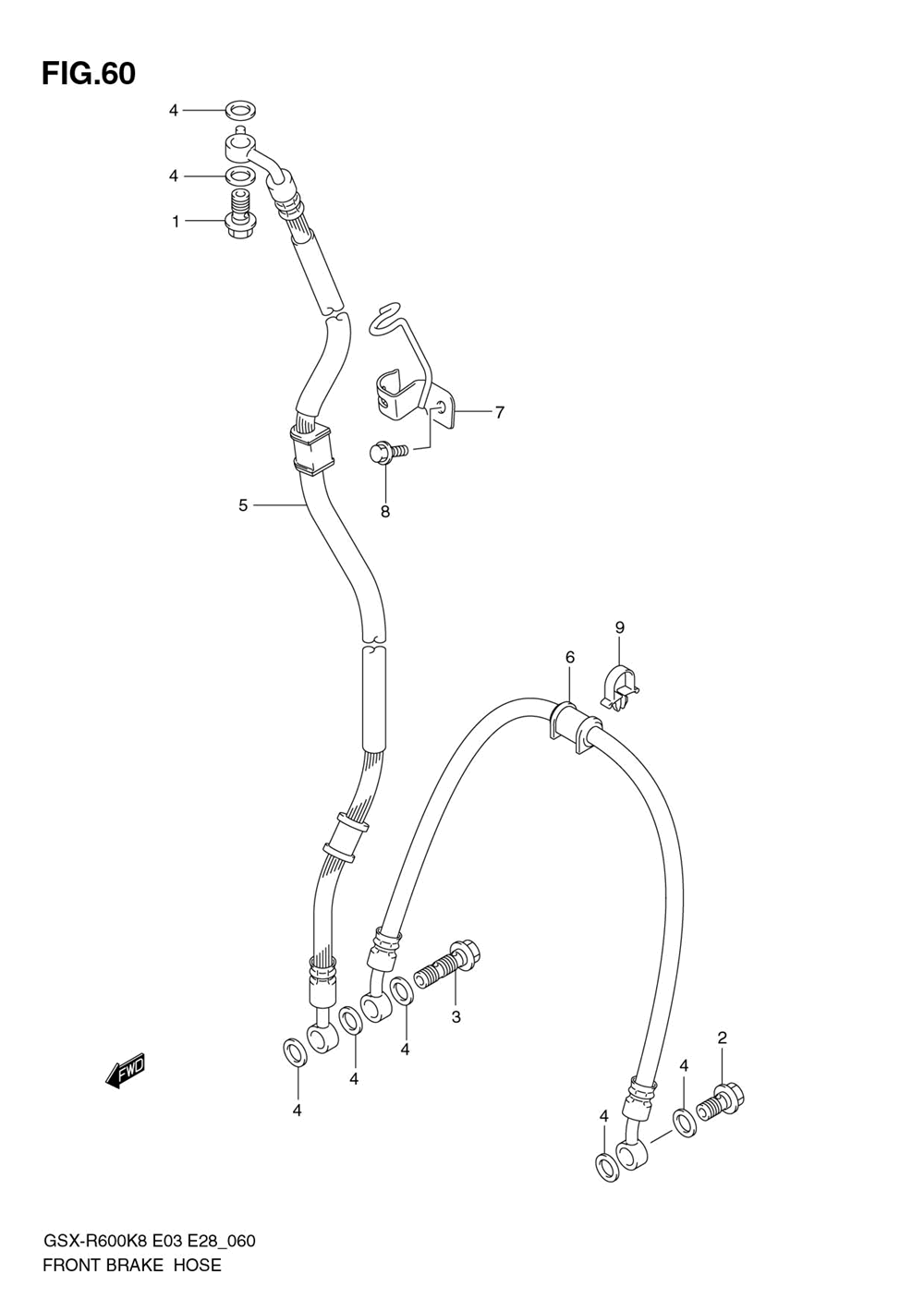 Front brake hose