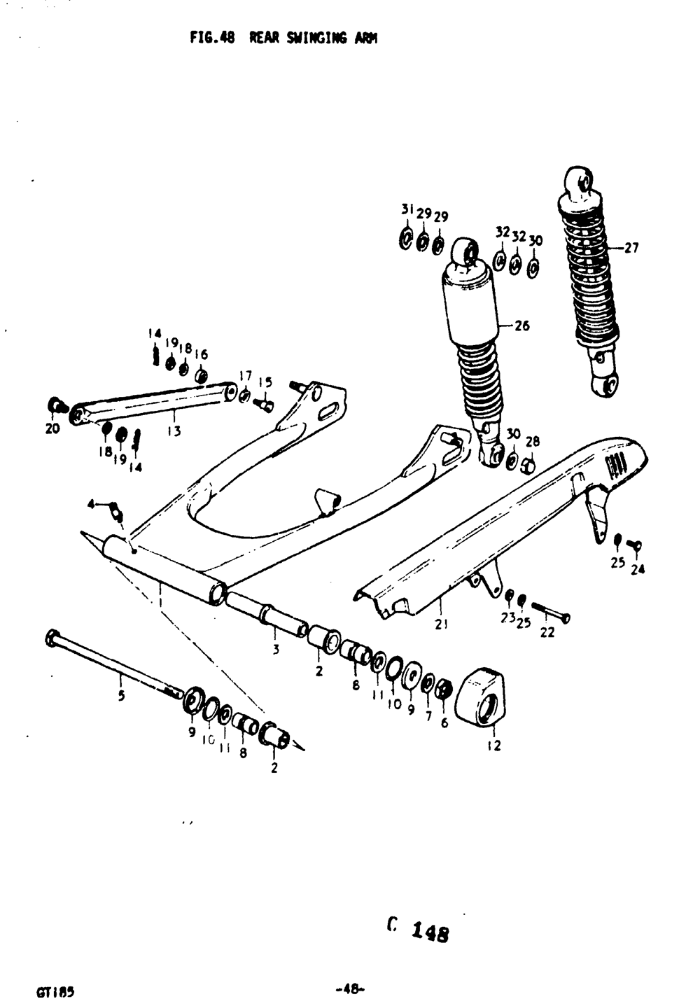 Rear swinging arm