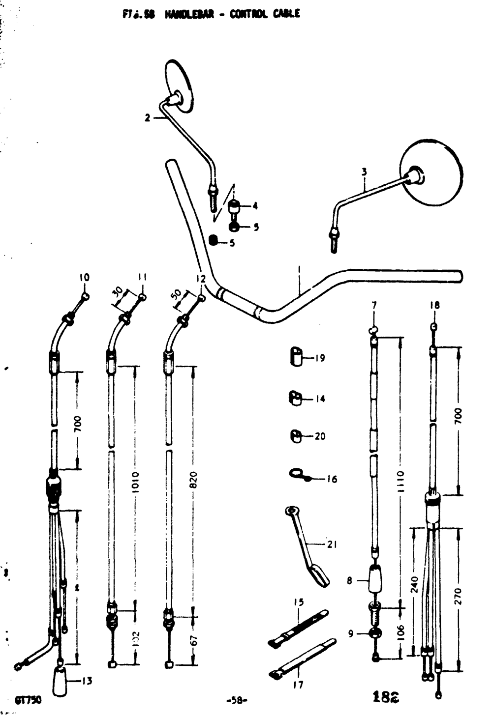 Handlebar - control cable