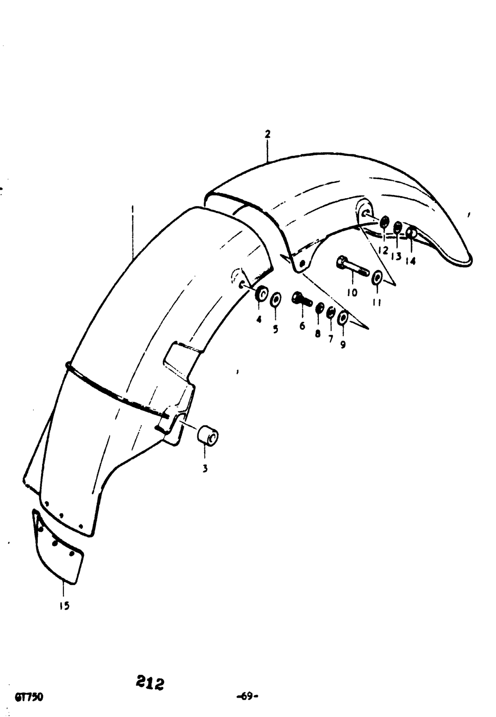 Rear fender (gt750a & b)