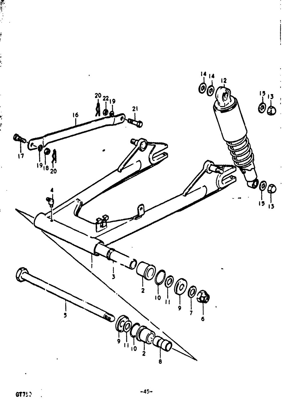 Rear swinging arm