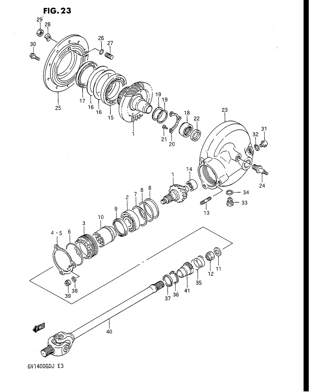 Propeller shaft - final drive gear