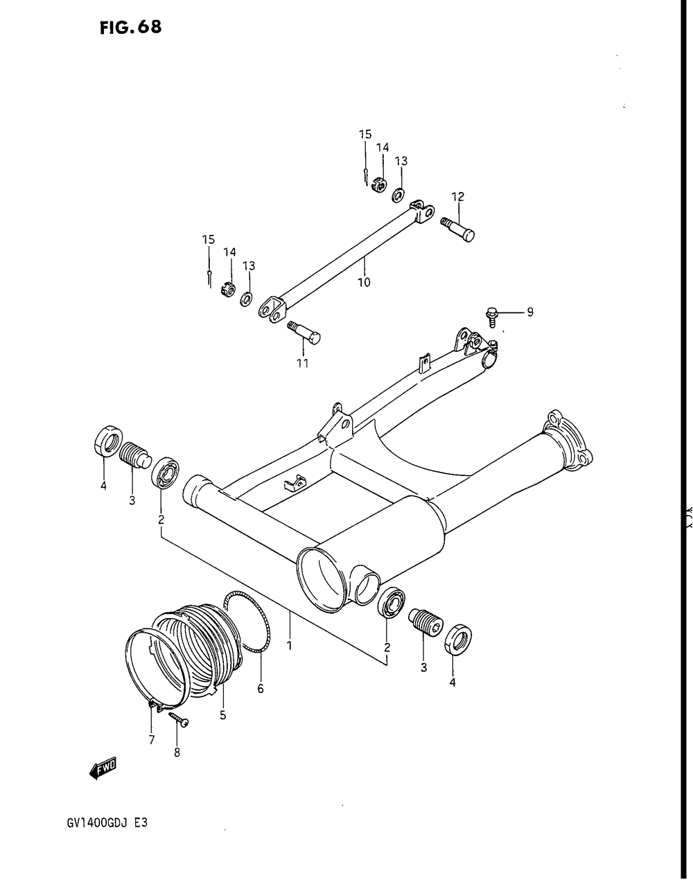 Rear swinging arm