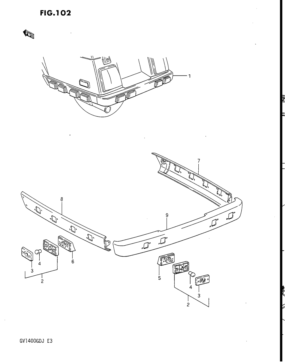 Rear end marker lamp set (optional)