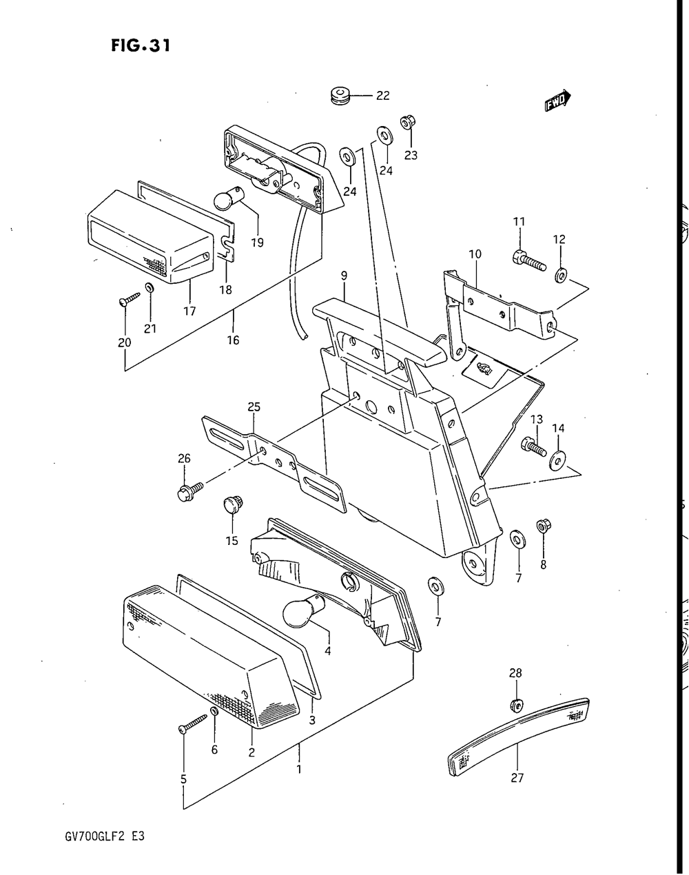 Tail lamp - license lamp