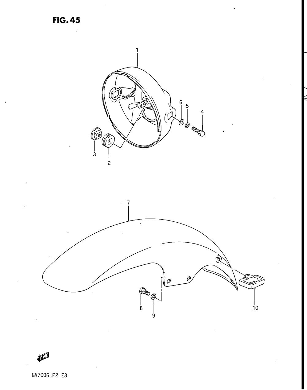 Headlamp housing - front fender