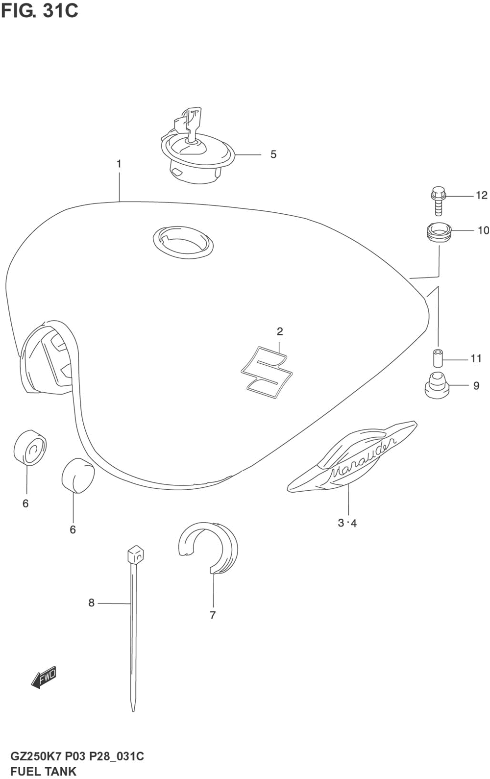 Fuel tank (model k7)