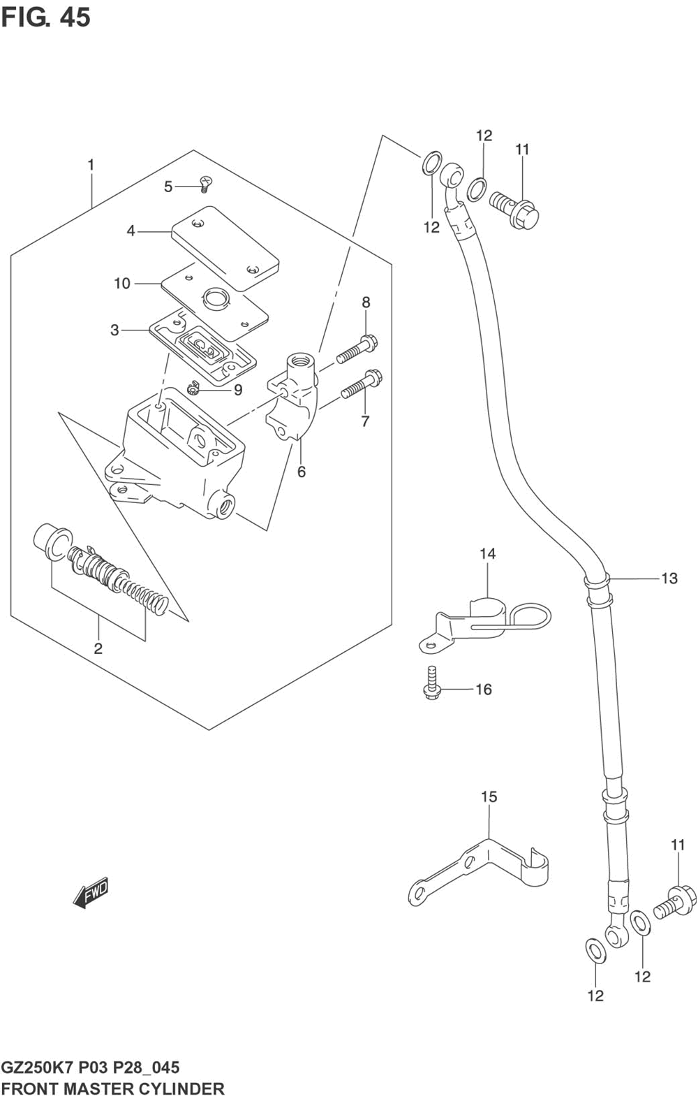 Front master cylinder