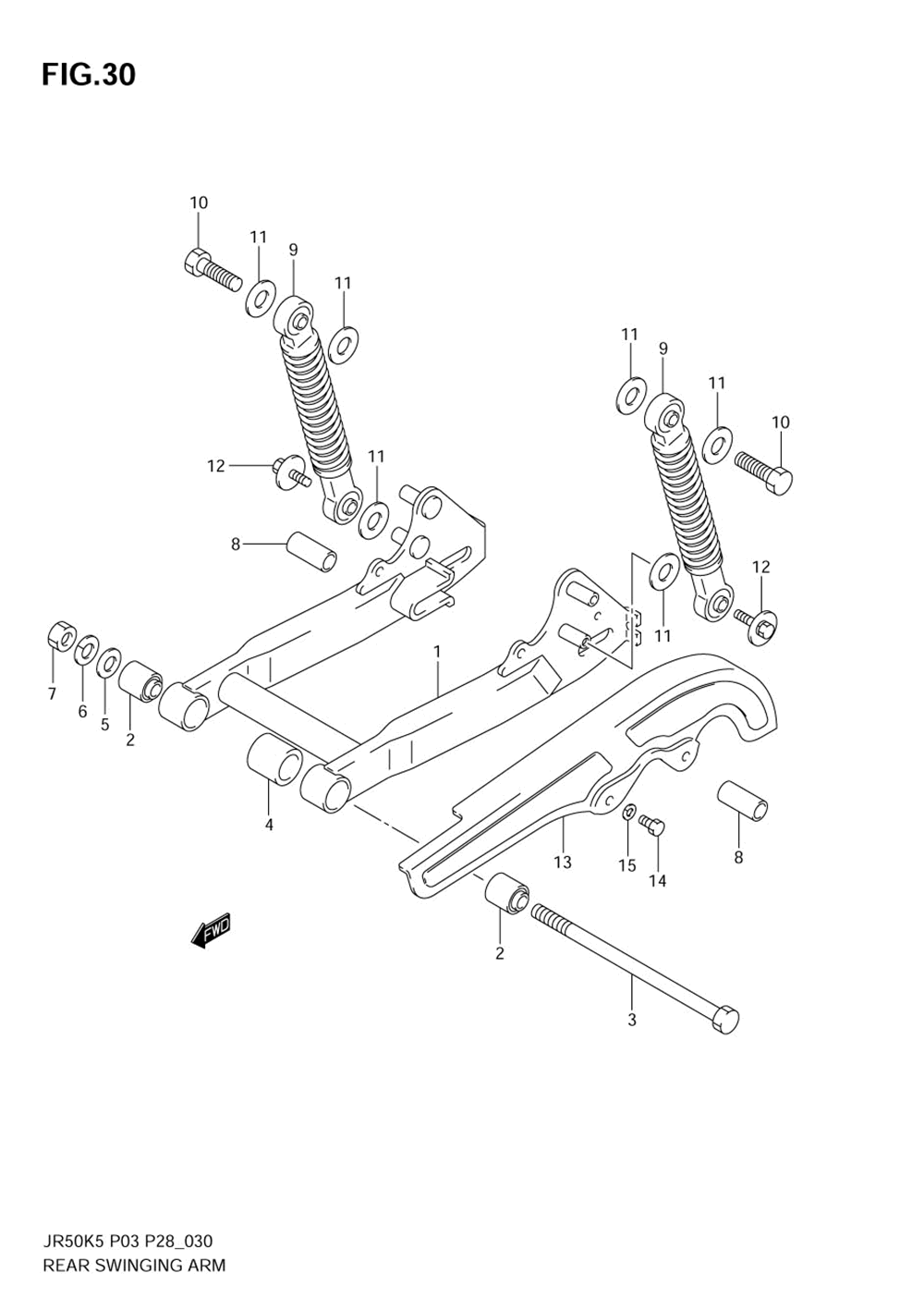 Rear swinging arm