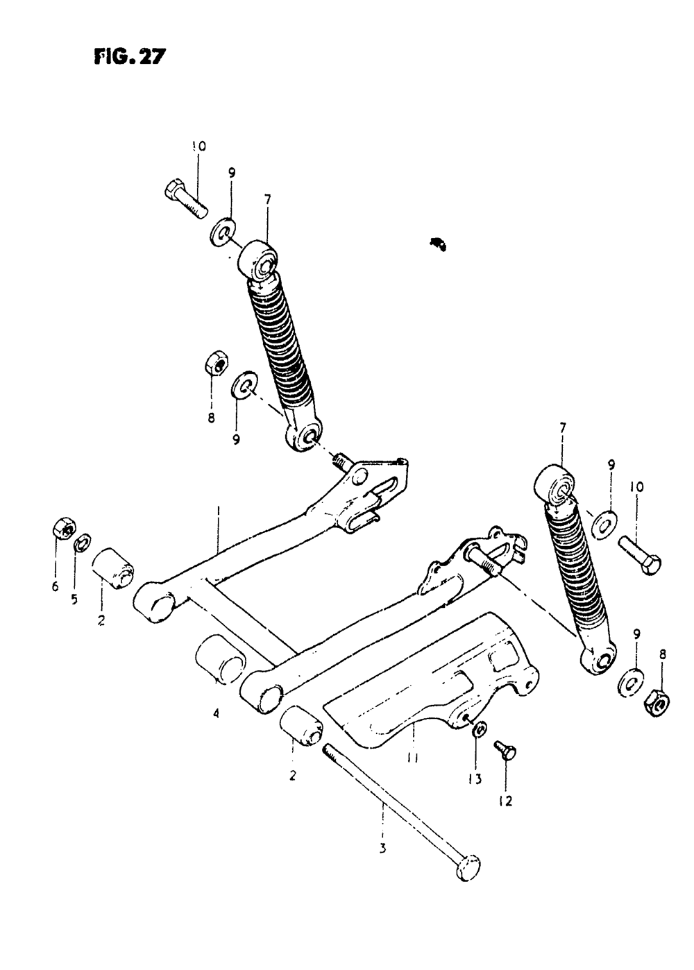 Rear swinging arm