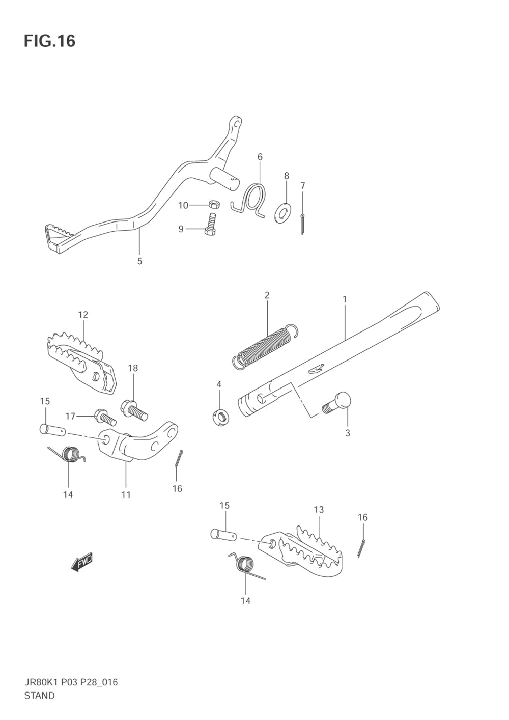 Stand - brake pedal