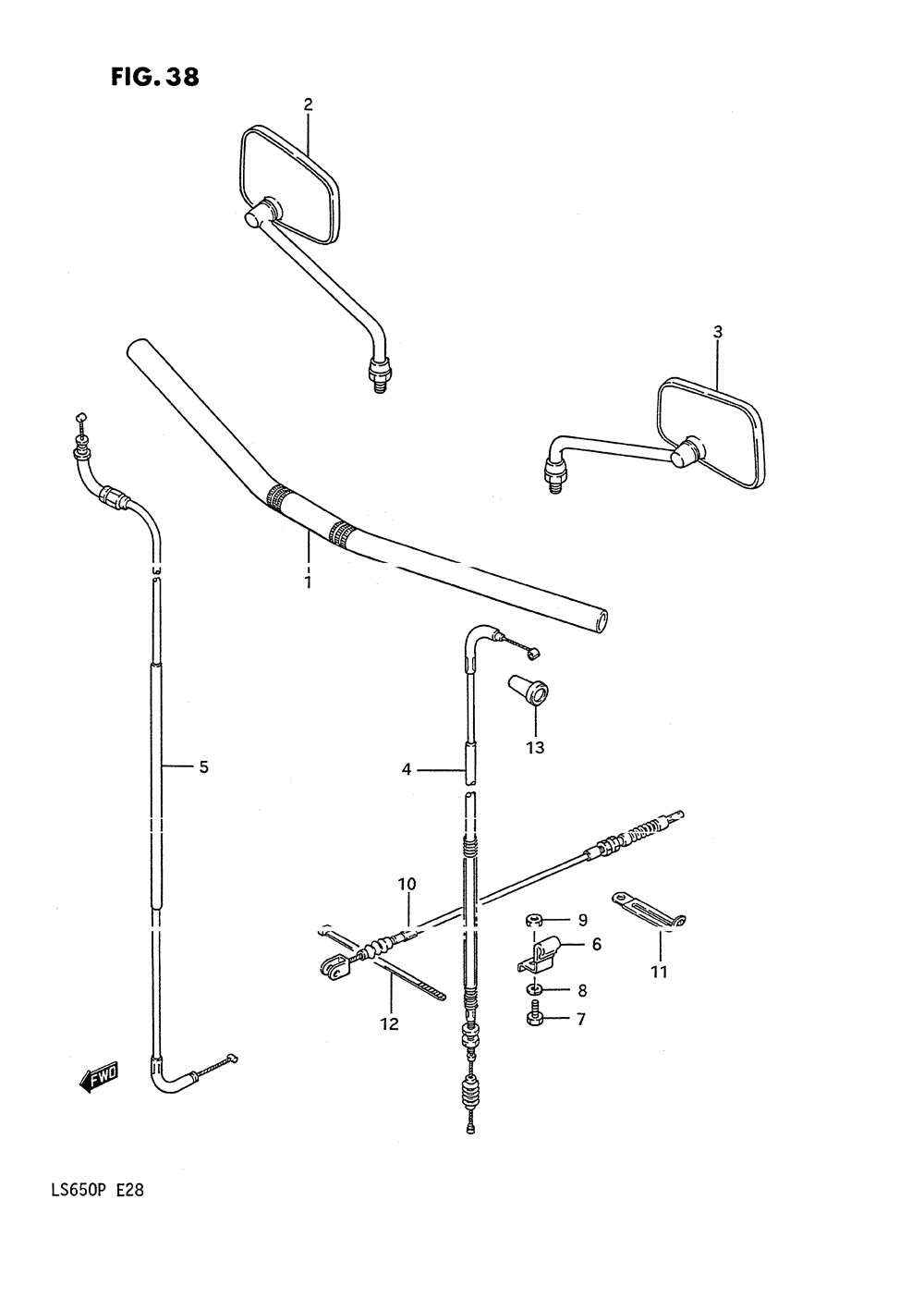 Handlebar - control cable (ls650fg_fj_fk_fl)