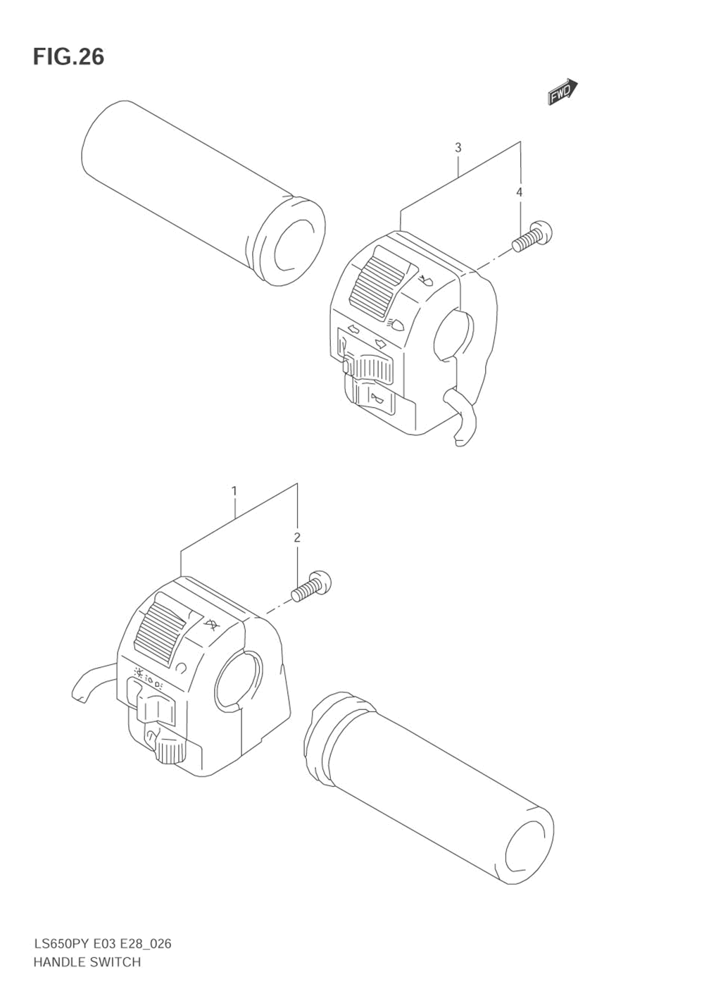 Handle switch (model t_v_w_x_y_k1_k2_k3)