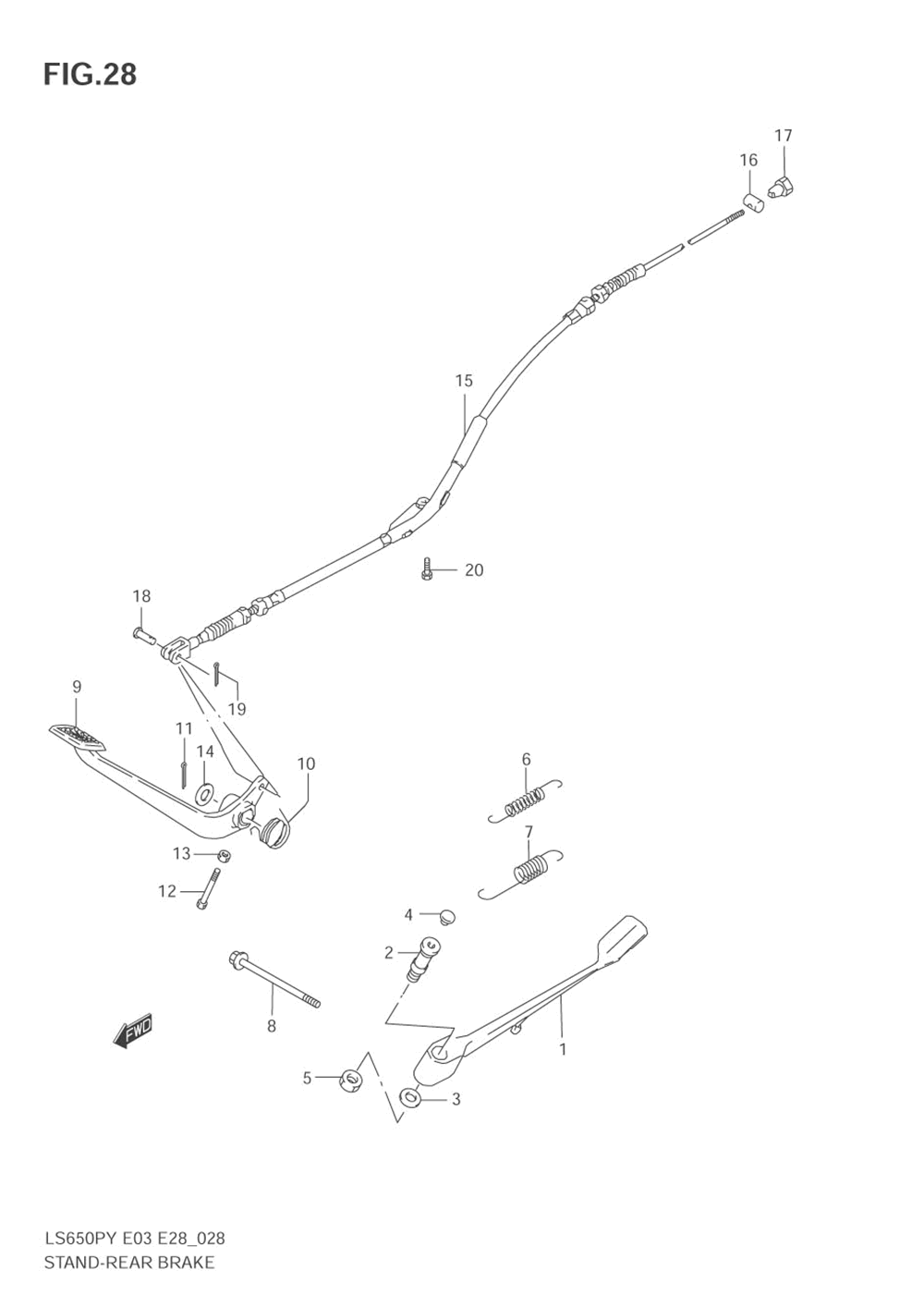 Stand - rear brake