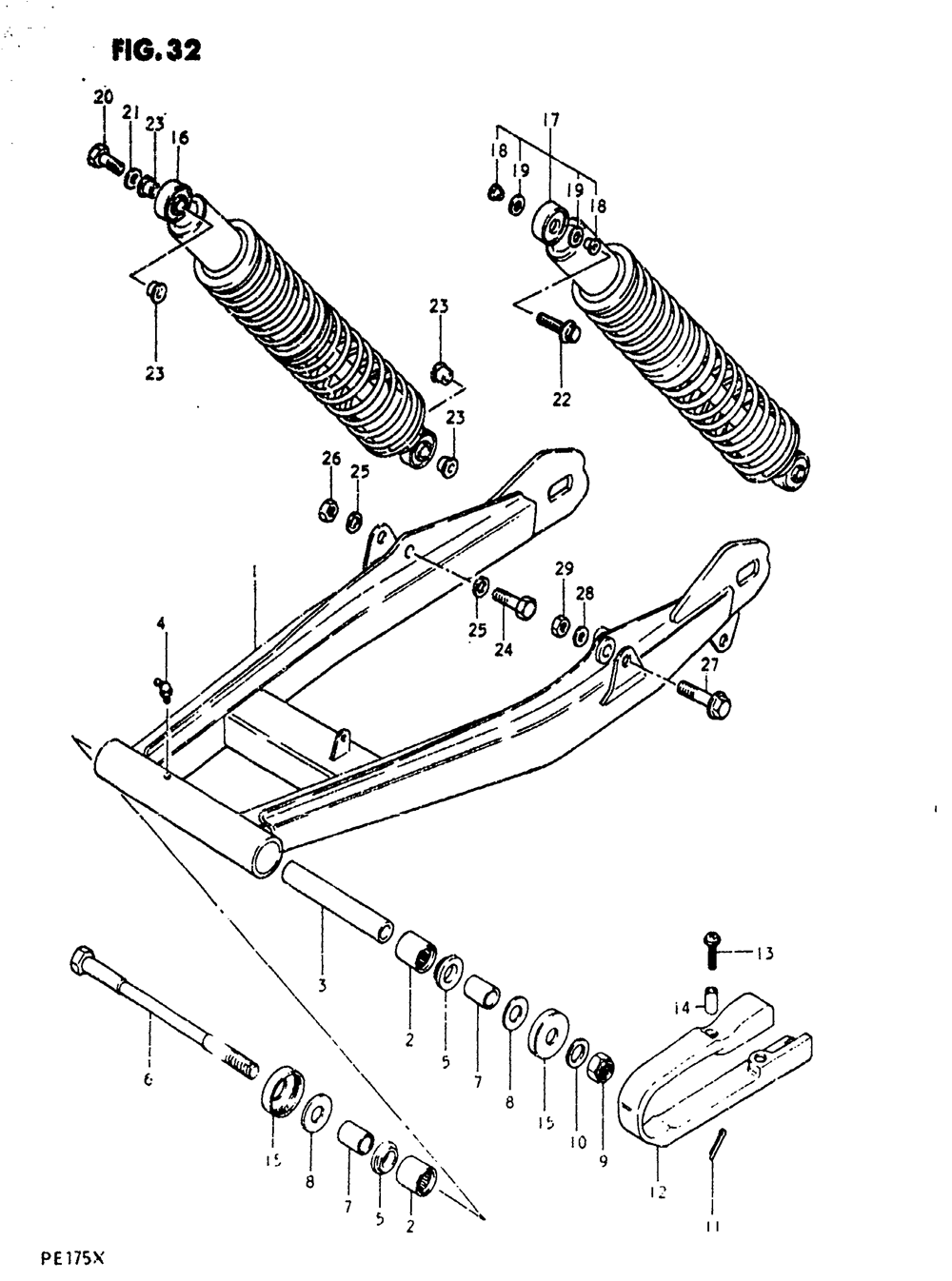 Rear swinging arm