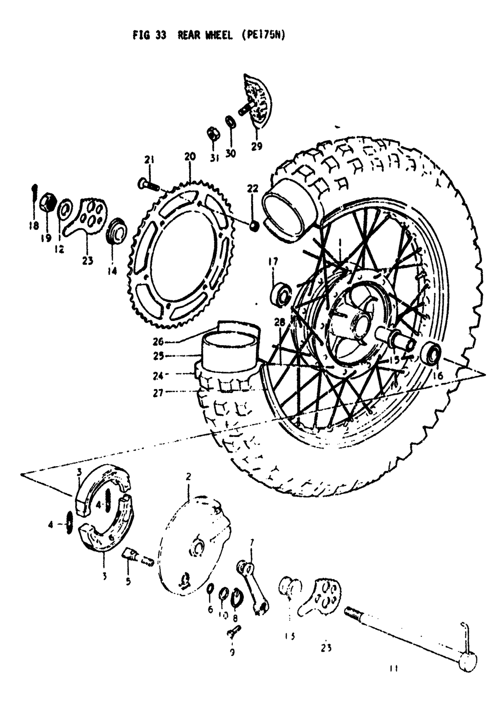 Rear wheel (pe175n)