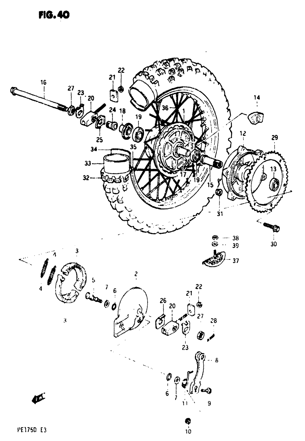 Rear wheel (model d)