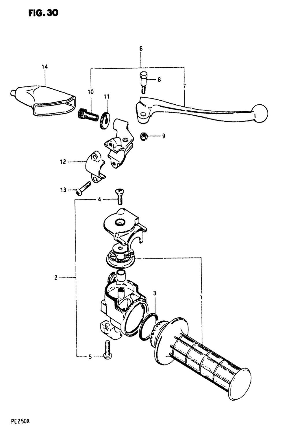 Rh handle grip (pe250x)