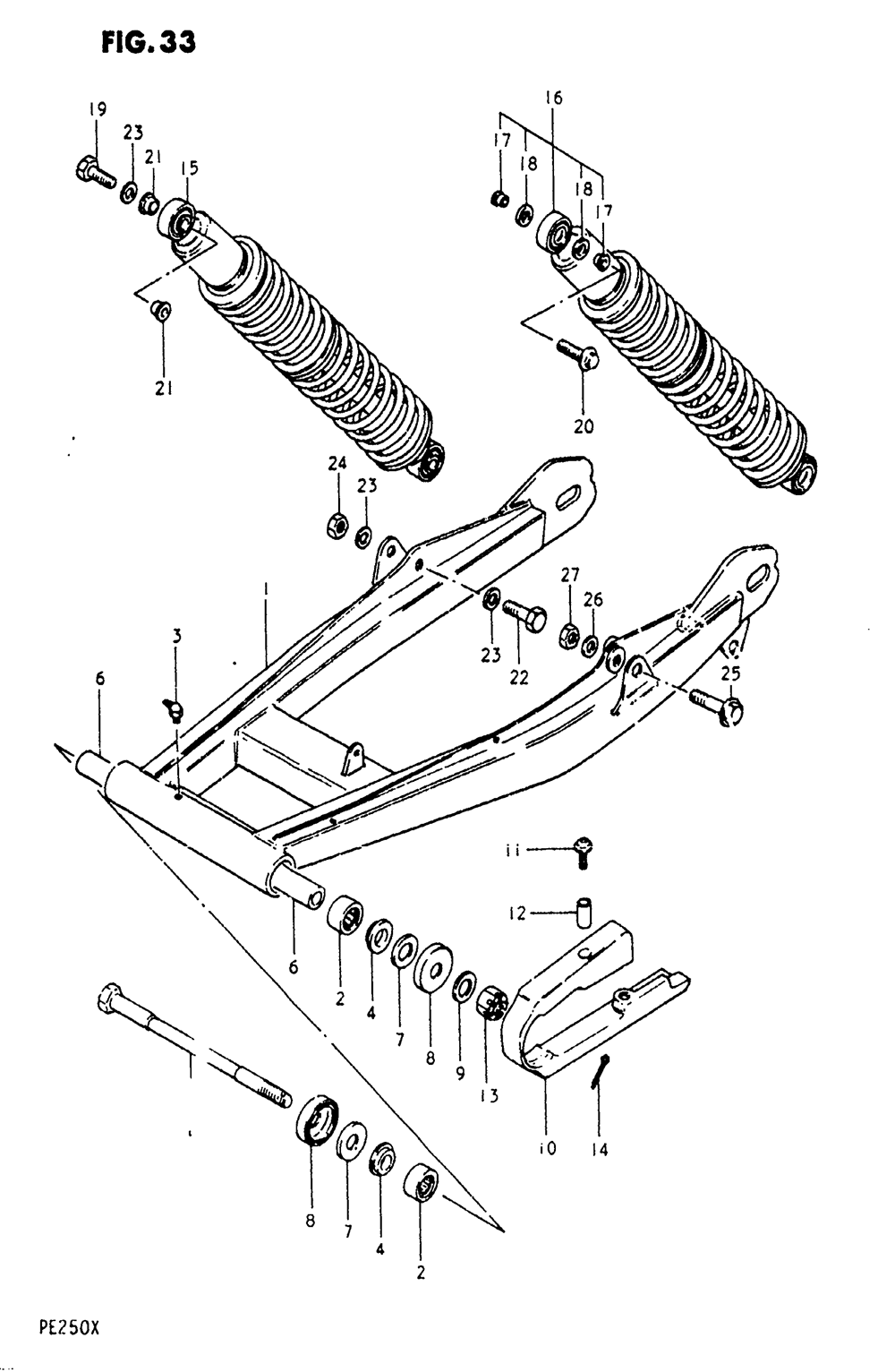 Rear swinging arm