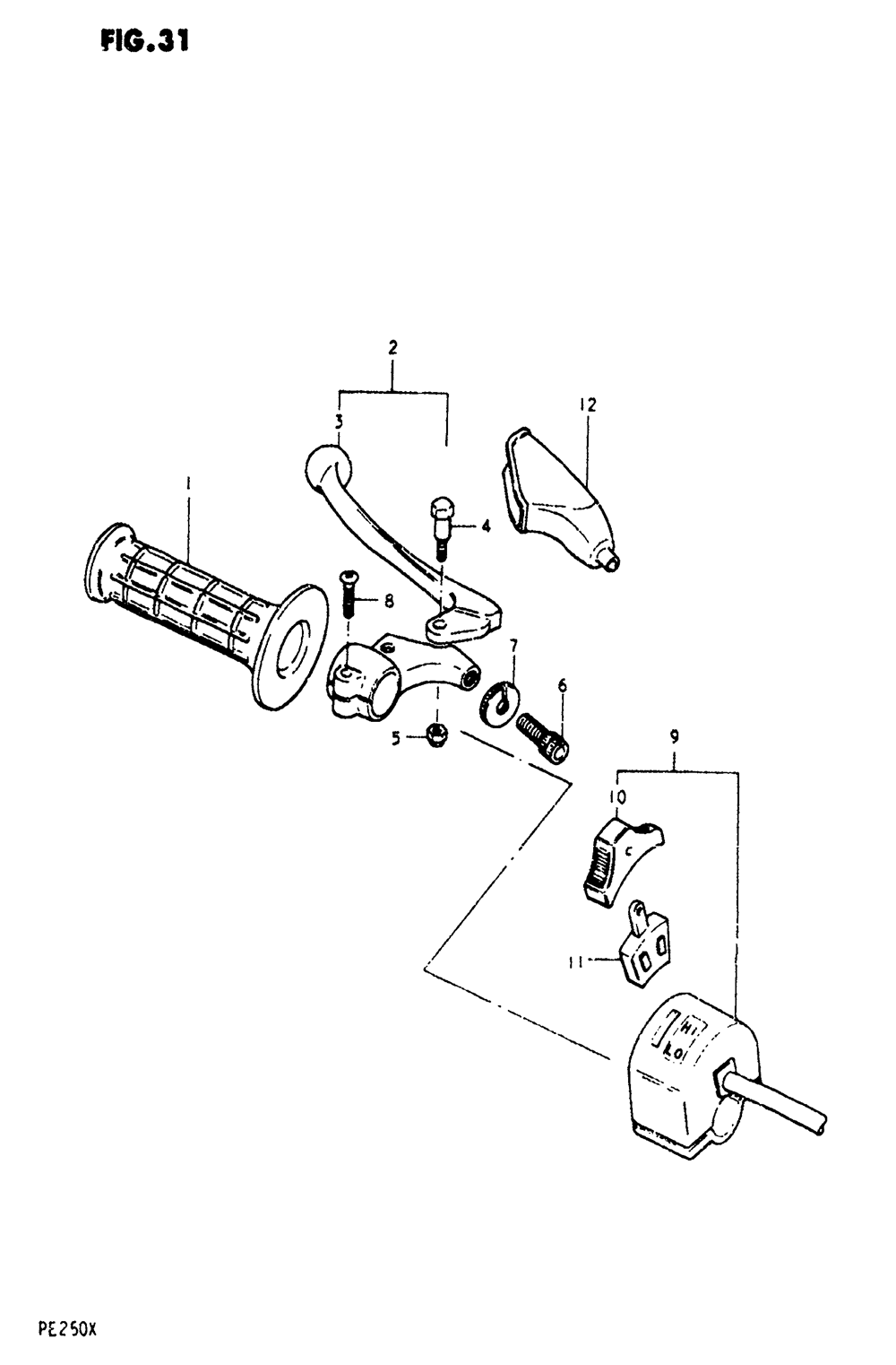 Lh handle grip (pe250t)