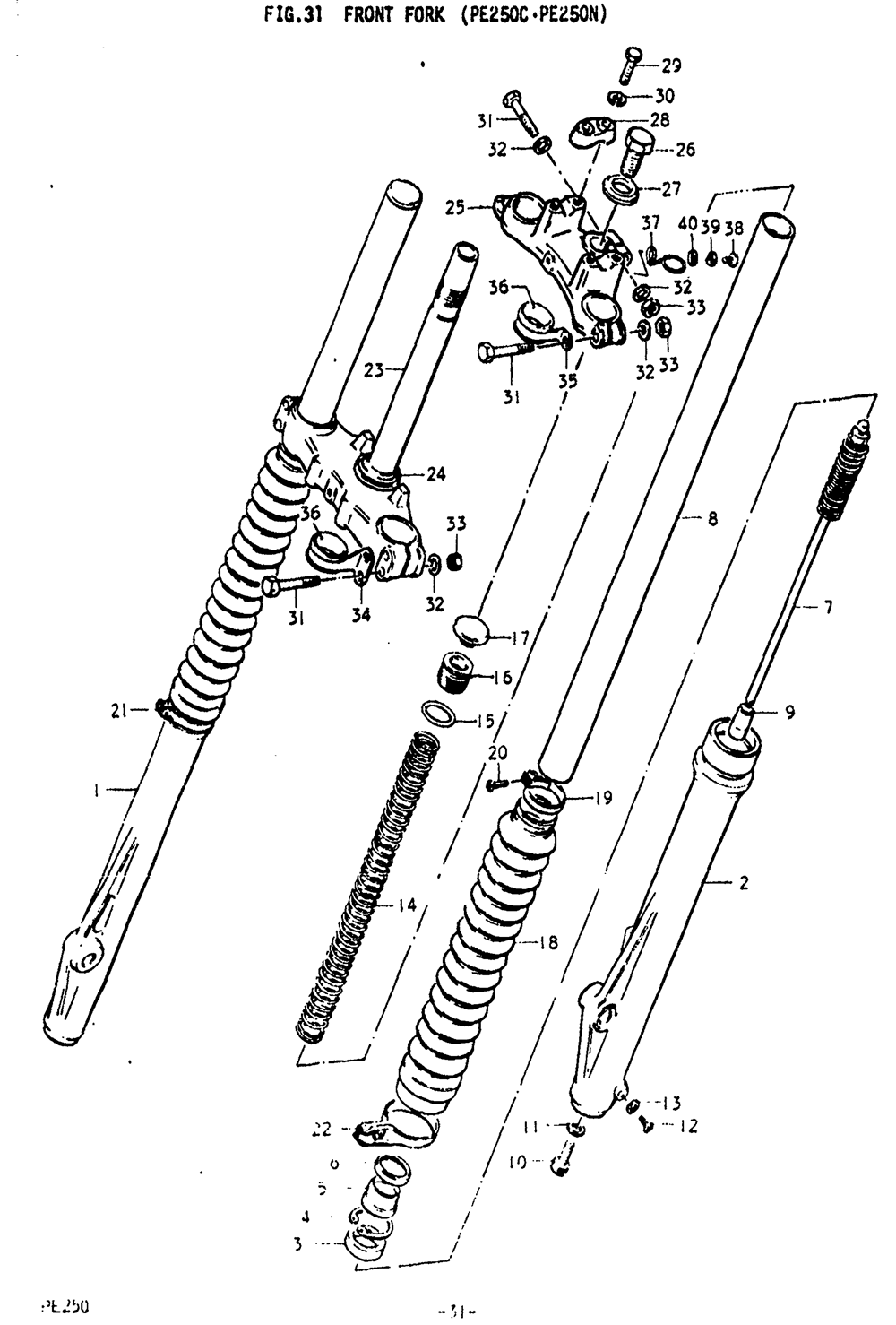 Front fork (pe250c .pe250n)