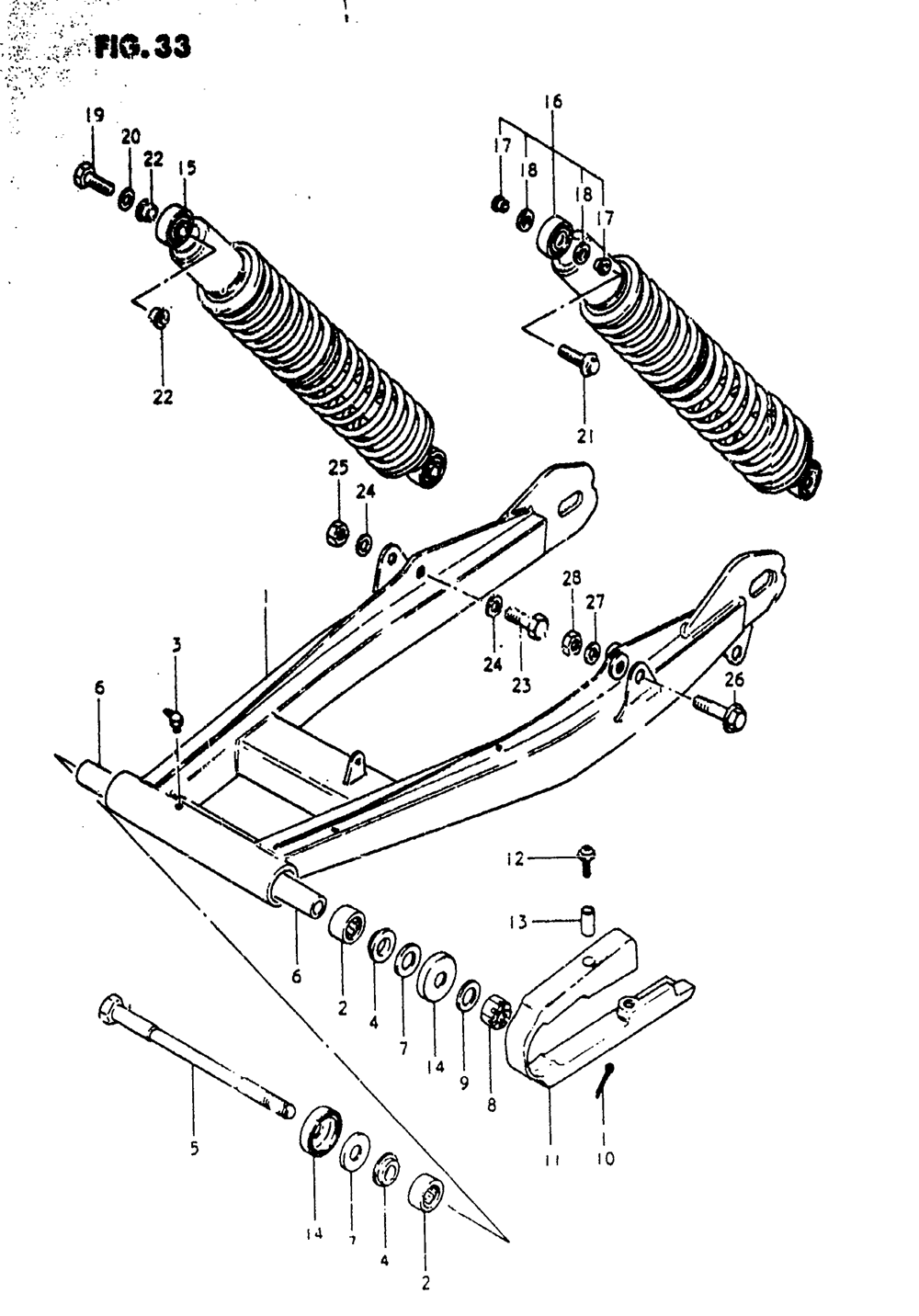 Rear swinging arm