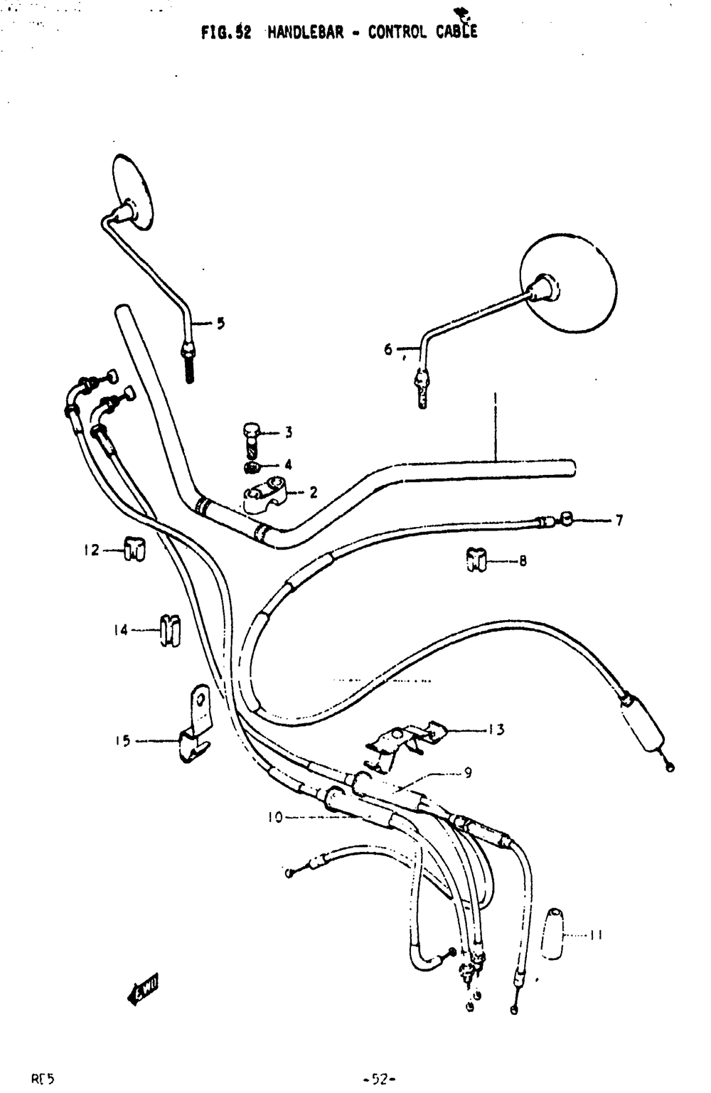 Handlebar - control cable