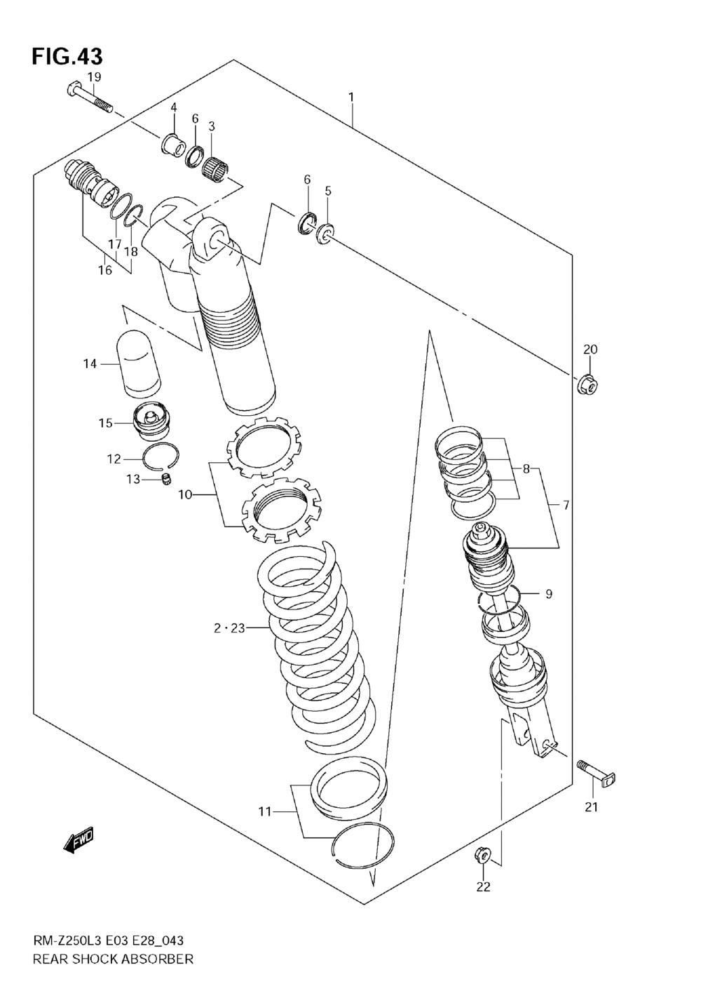 Rear shock absorber (rm-z250l3 e3)