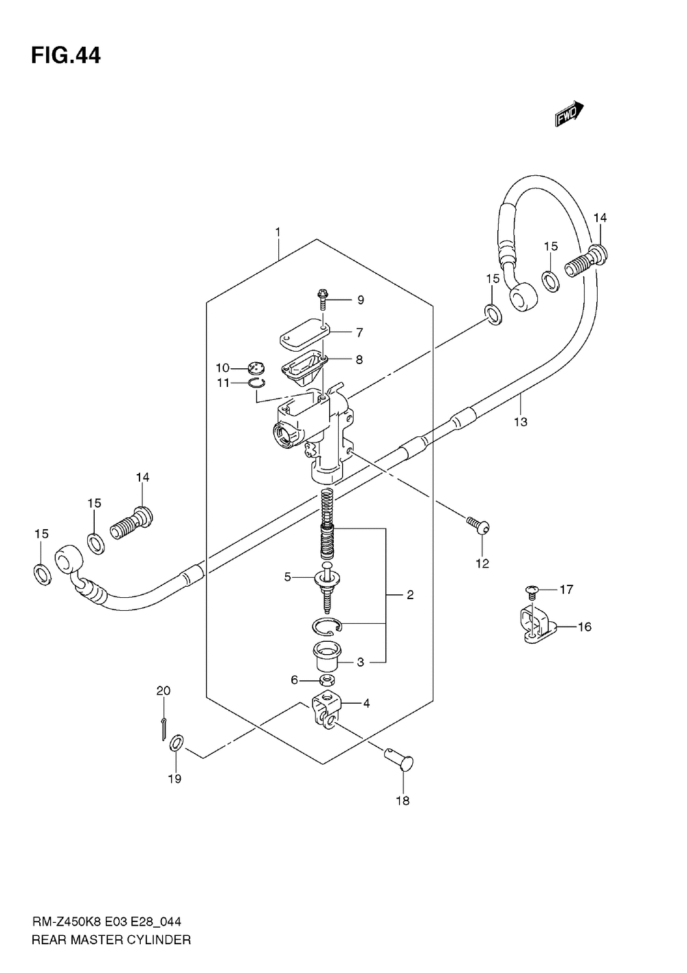 Rear master cylinder