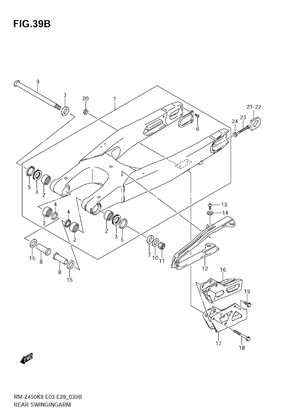 Rear swinging arm (rm-z450 l1)