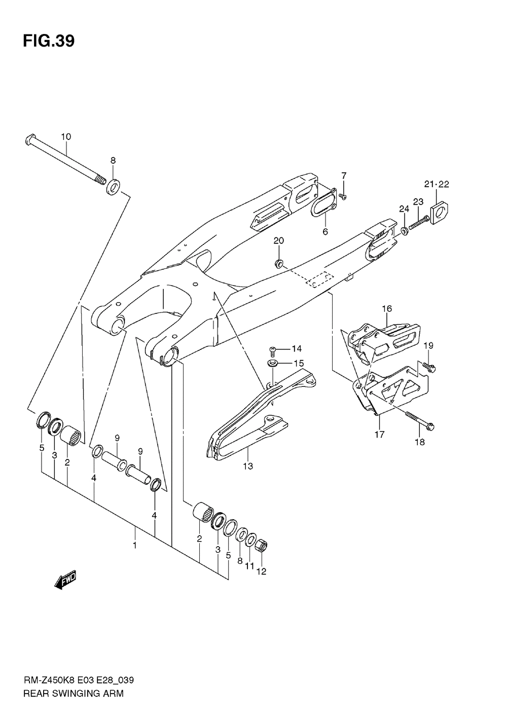 Rear swinging arm (rm-z450 k8_k9)