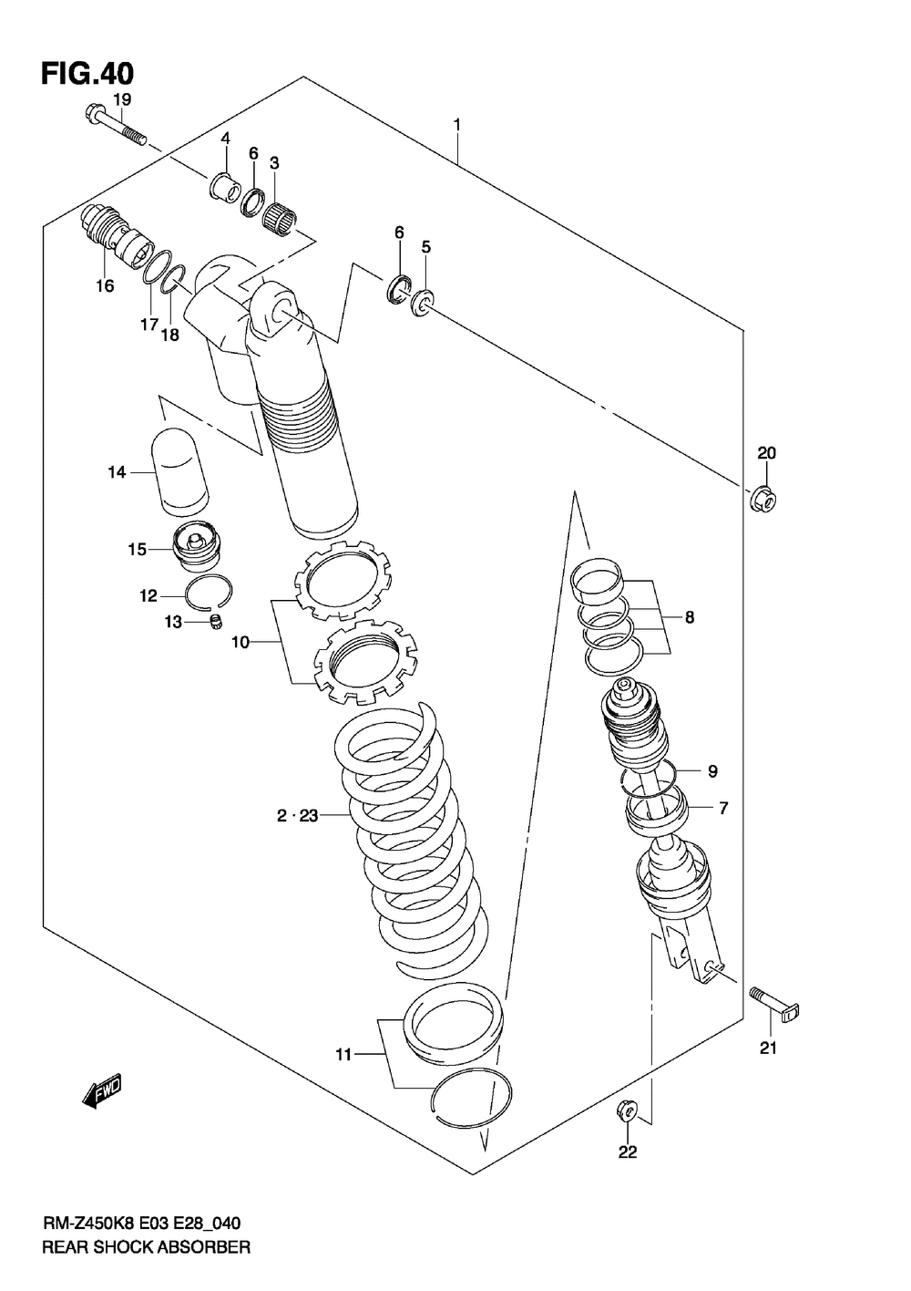 Rear shock absorber (rm-z450 k8_k9)