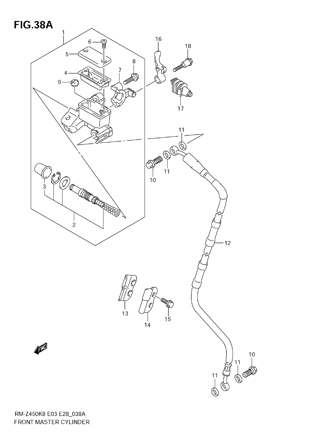 Front master cylinder (rm-z450 l1)