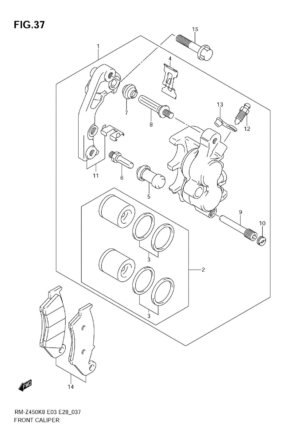 Front caliper (rm-z450 k8_k9_l0)