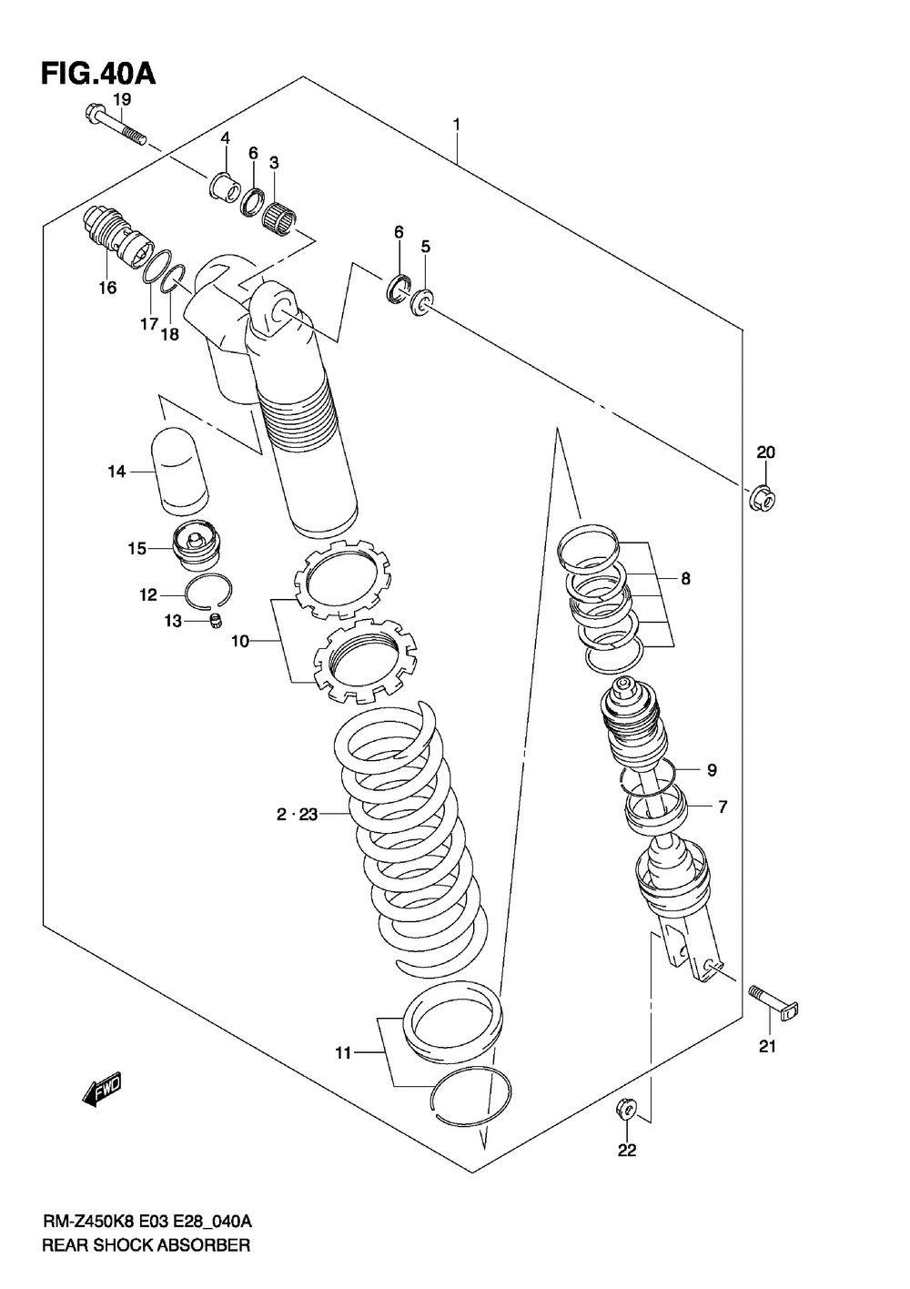 Rear shock absorber (rm-z450 l0_l1)