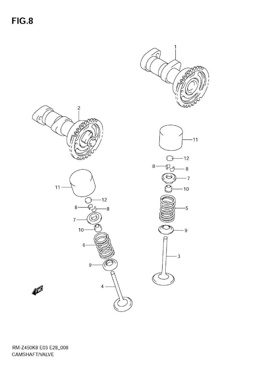 Camshaft - valve (rm-z450 k8_k9_l0)