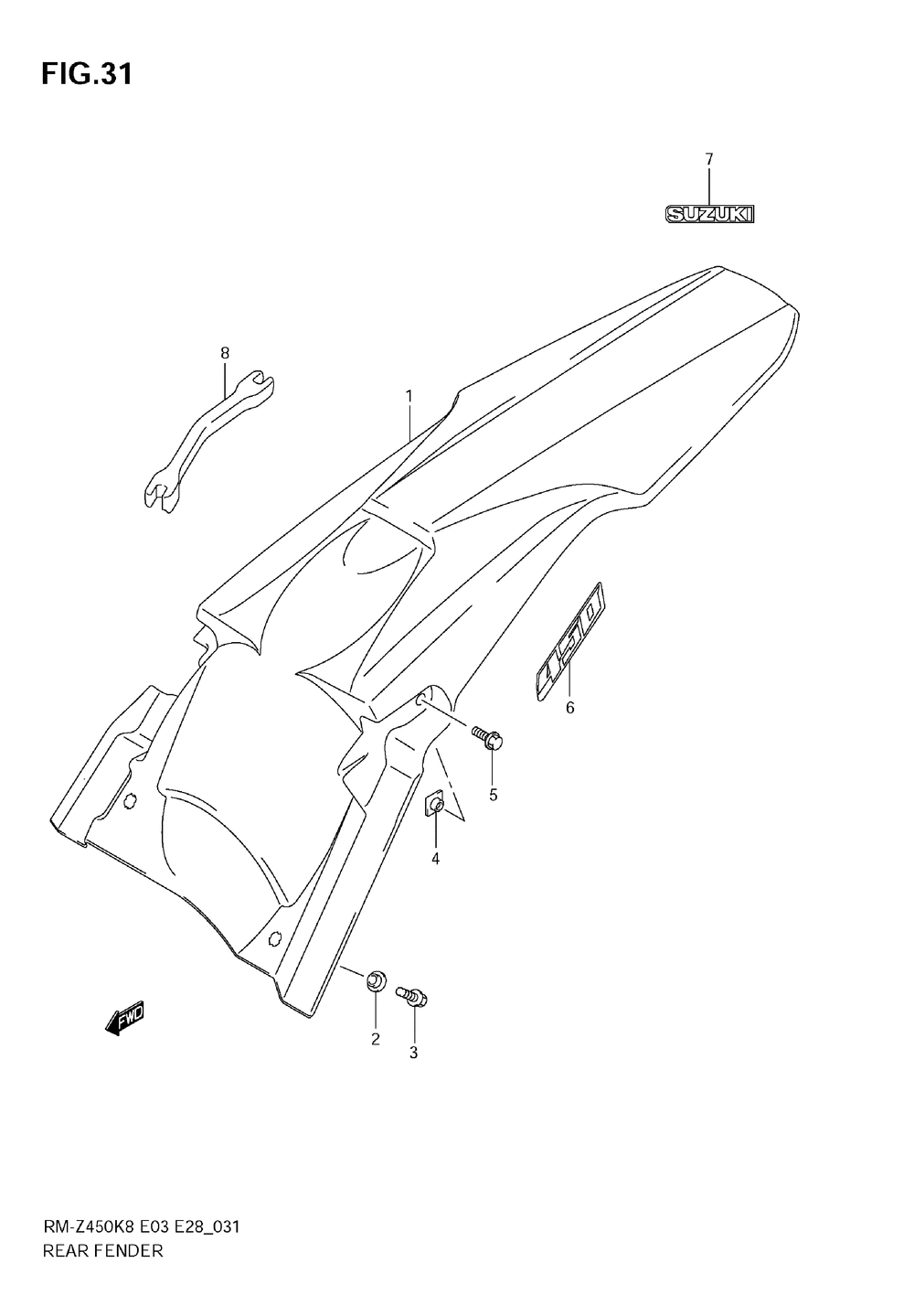 Rear fender (rm-z450 k8_k9_l0)