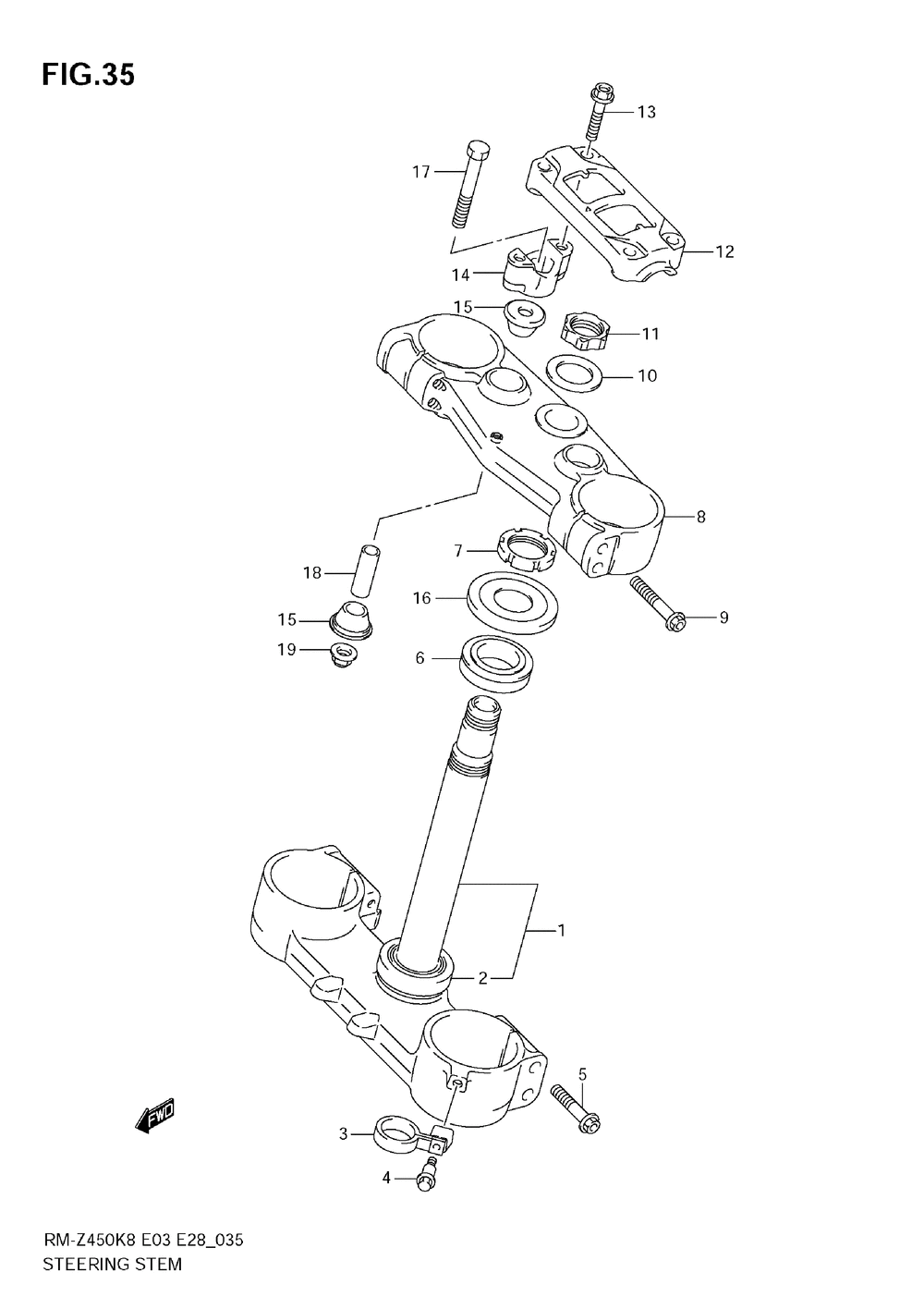 Steering stem (rm-z450 k8_k9_l0)