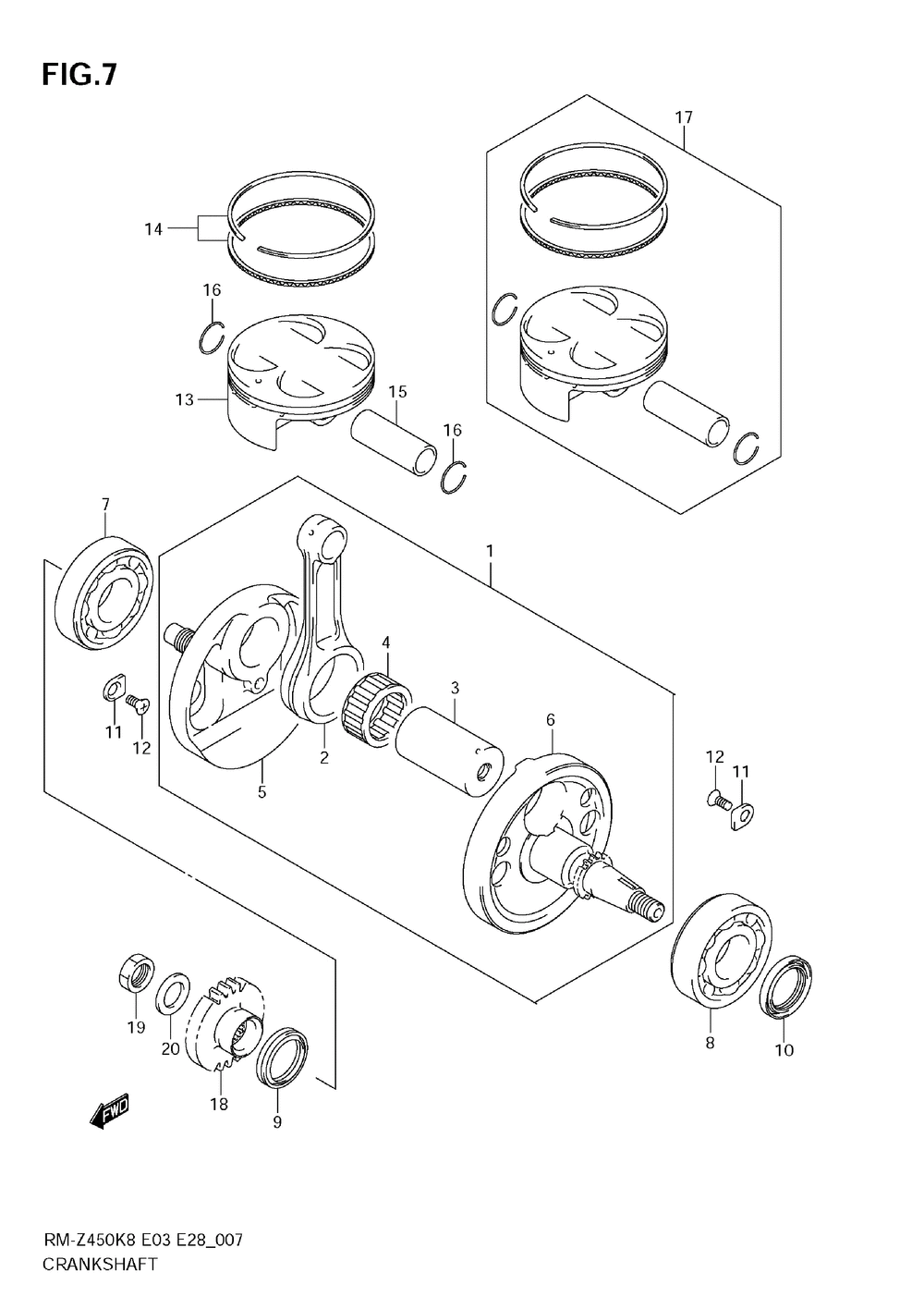 Crankshaft (rm-z450 k8_k9_l0)