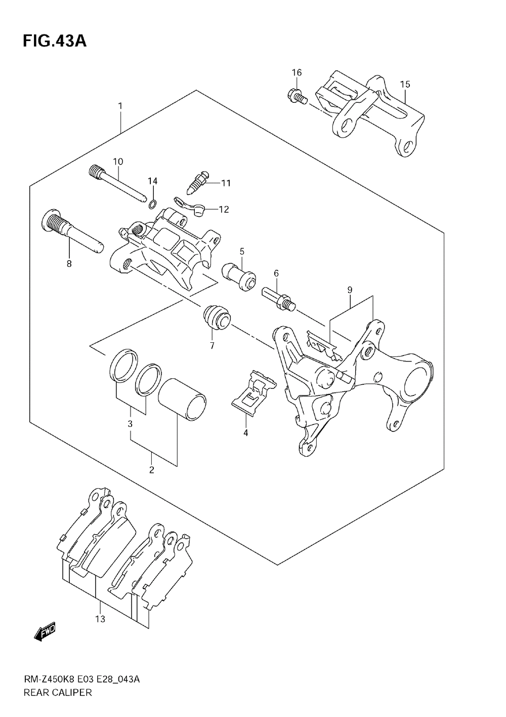 Rear caliper (rm-z450 l1)