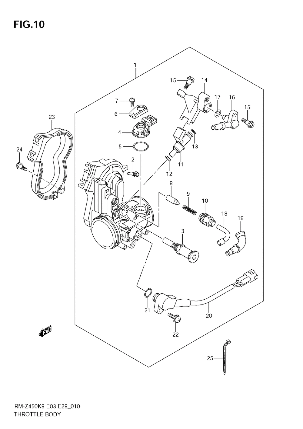 Throttle body (rm-z450 k8_k9_l0)