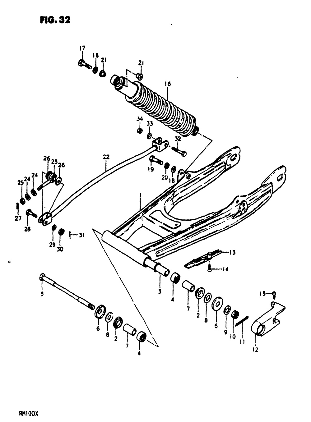 Rear swinging arm (rm100n)