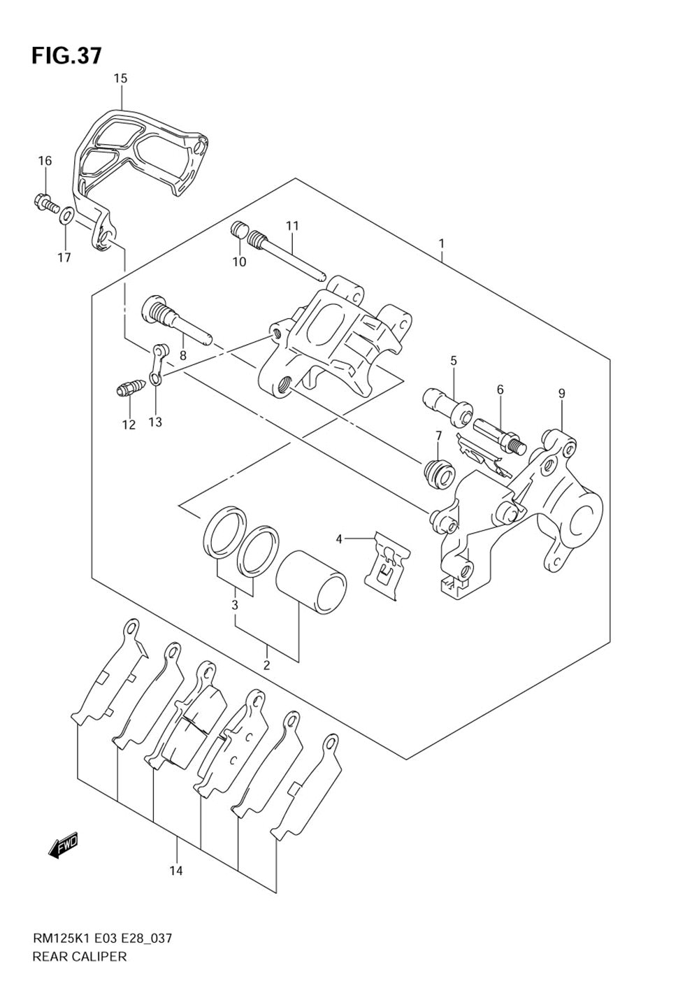 Rear caliper (model k1_k2_k3)