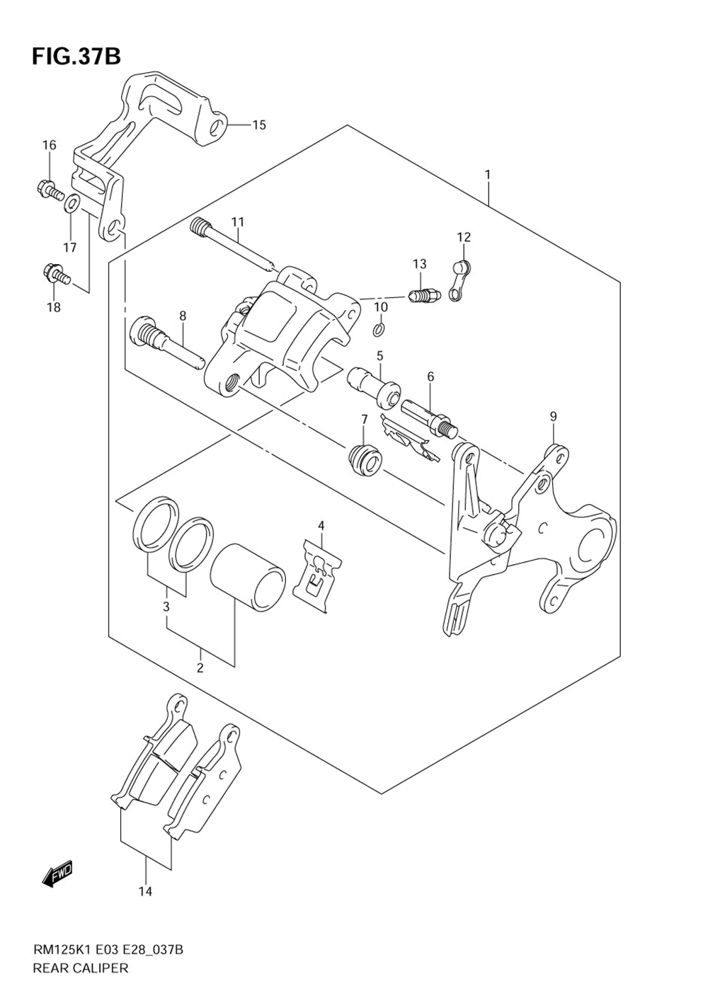 Rear caliper (model k5_k6)