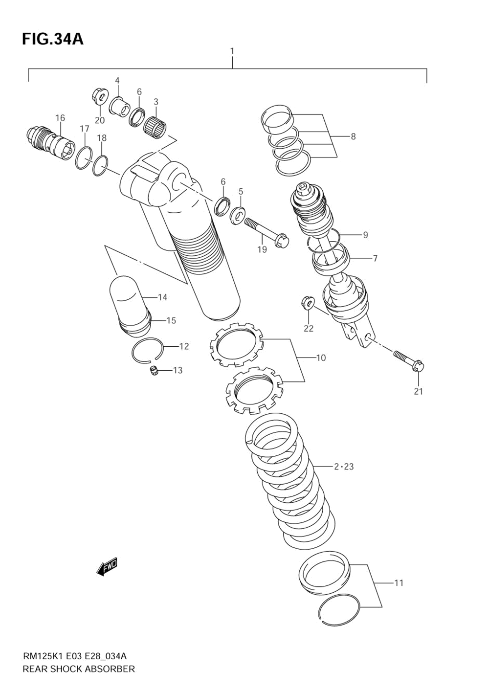 Rear shock absorber (model k3)