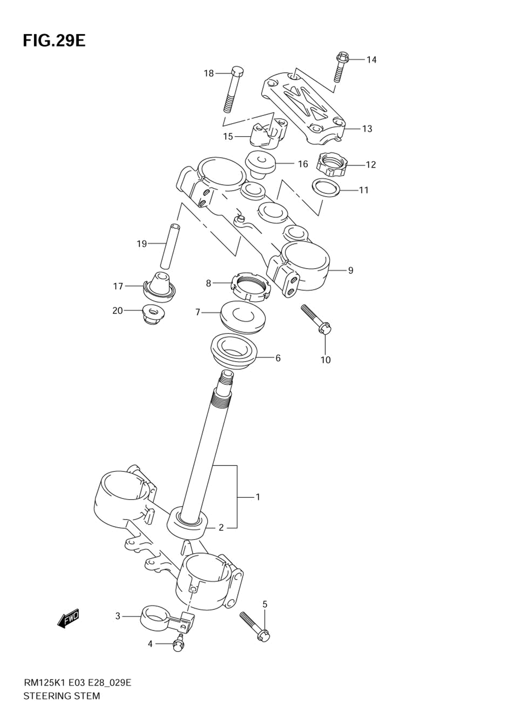 Steering stem (model k6)