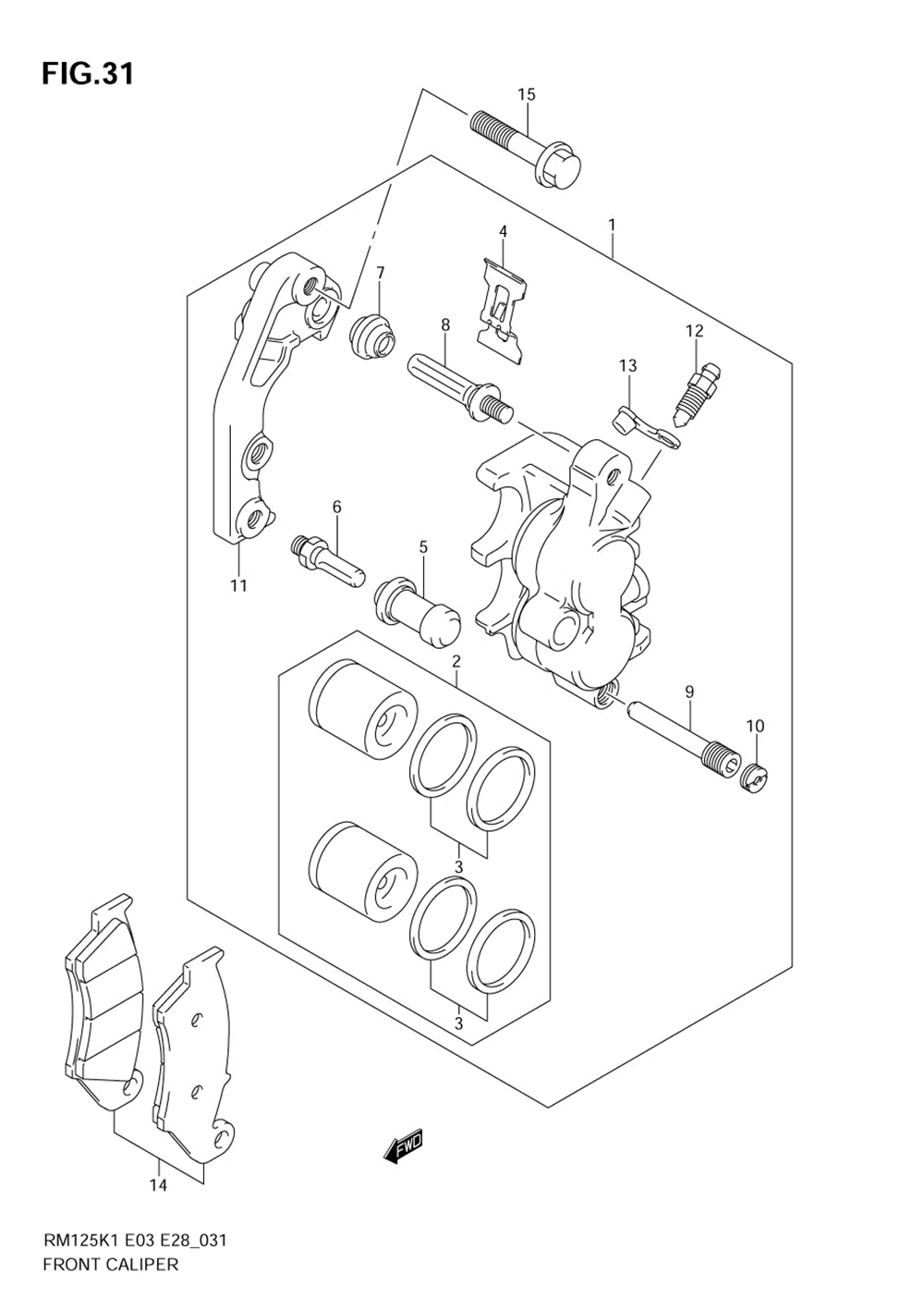 Front caliper (model k1_k2_k3_k4)